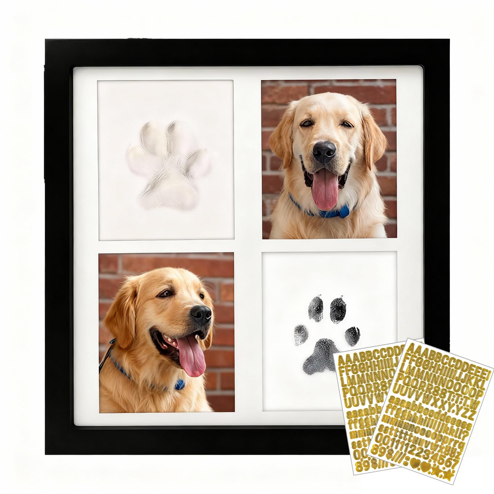 KUEIOX Paw Print Kit for Dogs and Cats,Pet Memorial Gifts with Photo Frame,Ink Hand Printing Kit