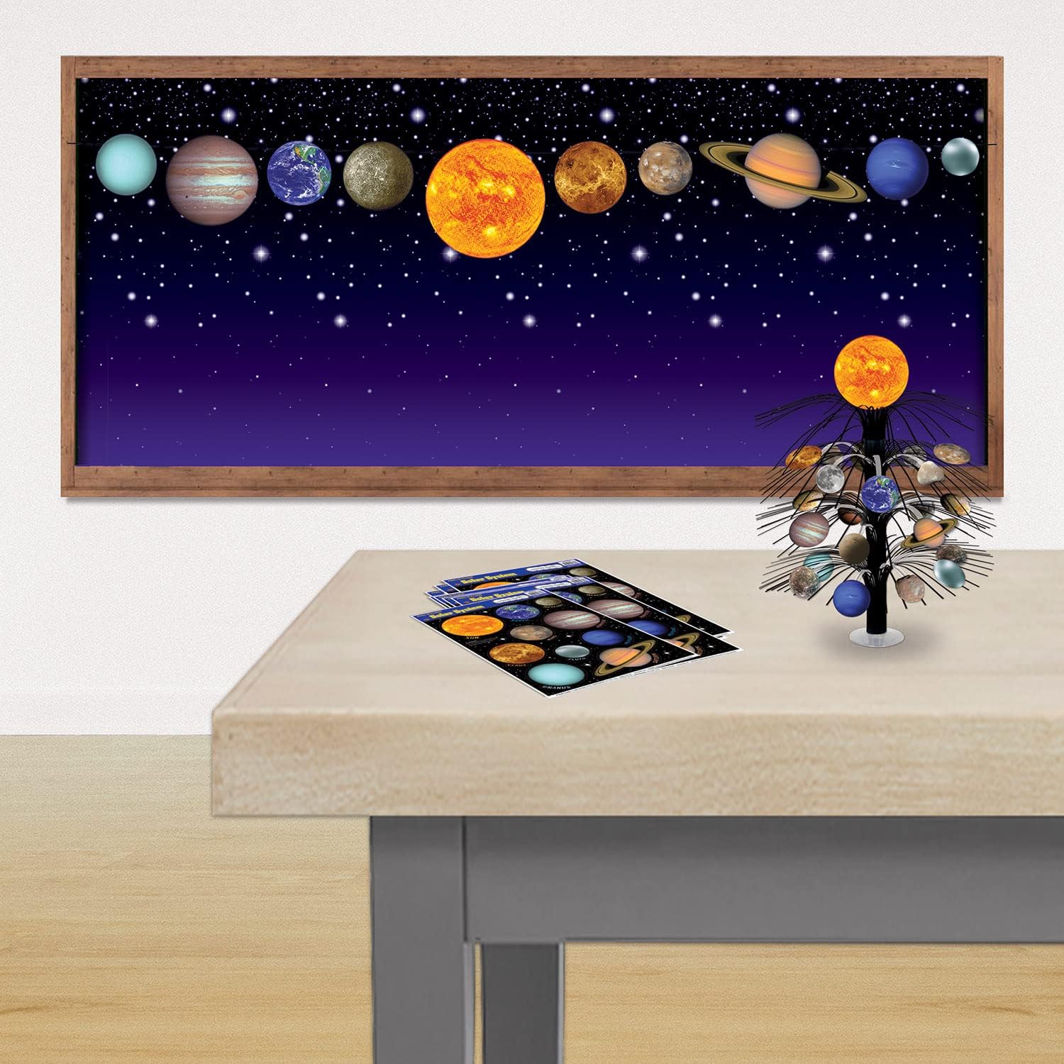 Beistle Starry Night Sky Backdrop, Awards Night Decor & Hollywood Decorations for Parties & Gatherings, Insta-Theme Nighttime Star Background, 4' x 30'