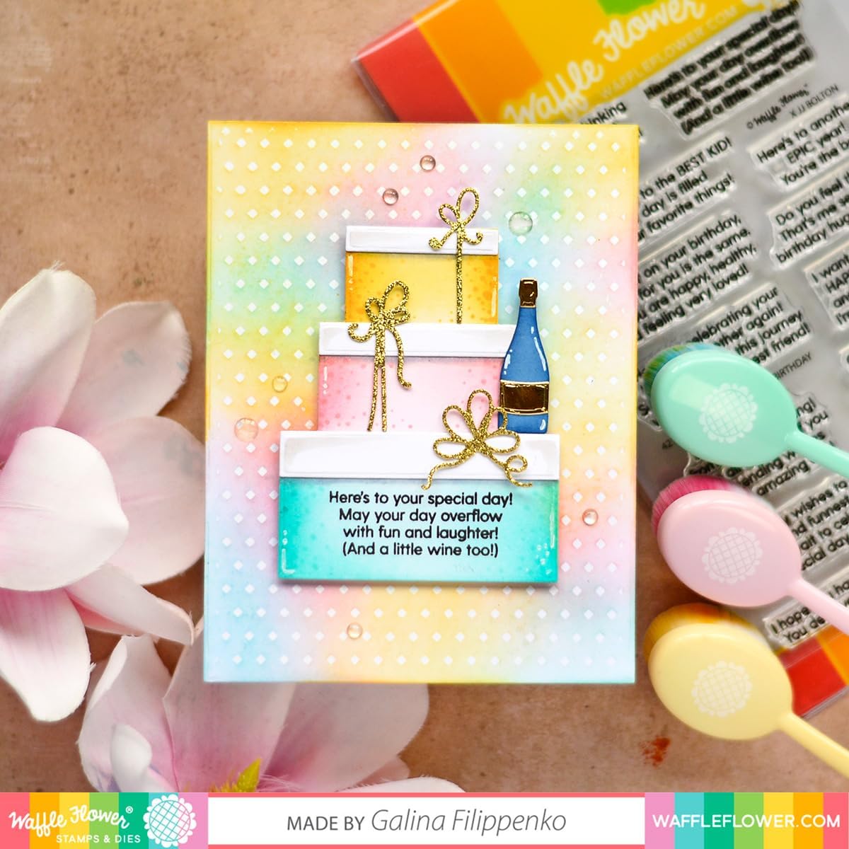 Waffle Flower Inside Sentiments Birthday Stamp Set
