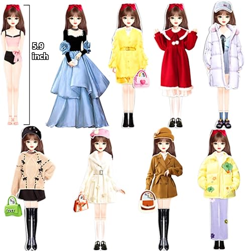 Miniatura 4 de Muñeca de papel de princesa magnética para disfrazarse, juguetes de simulación, juego de rompecabezas para niñas de más de 3 años, aprendizaje