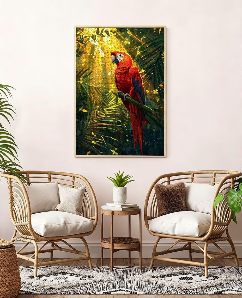 Czerwona papuga Puzzle 5000 sztuk, puzzle dla dorosłych, łamigłówki, wyzwanie dekoracja puzzli, rozrywka gra edukacyjna dla całej rodziny, na prezent dekoracja BXHZW7-360