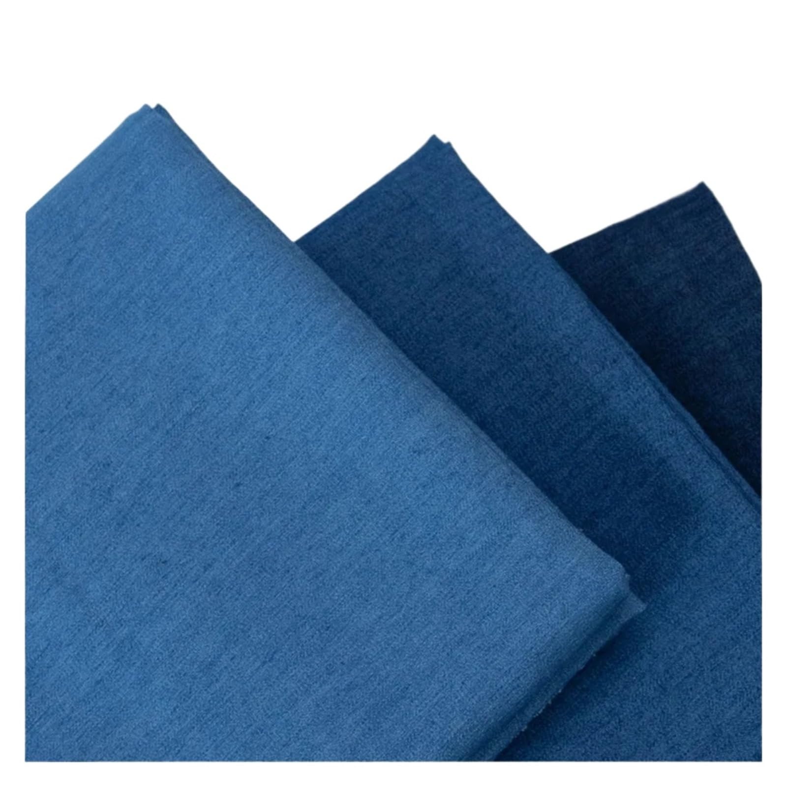 Tela vaquera elástica de poliéster y algodón de 1 m, 2 m y 3 m for jeans, camisas, bolsos, bricolaje y manualidades.(Stretch -medium blue,200cmX145cm)