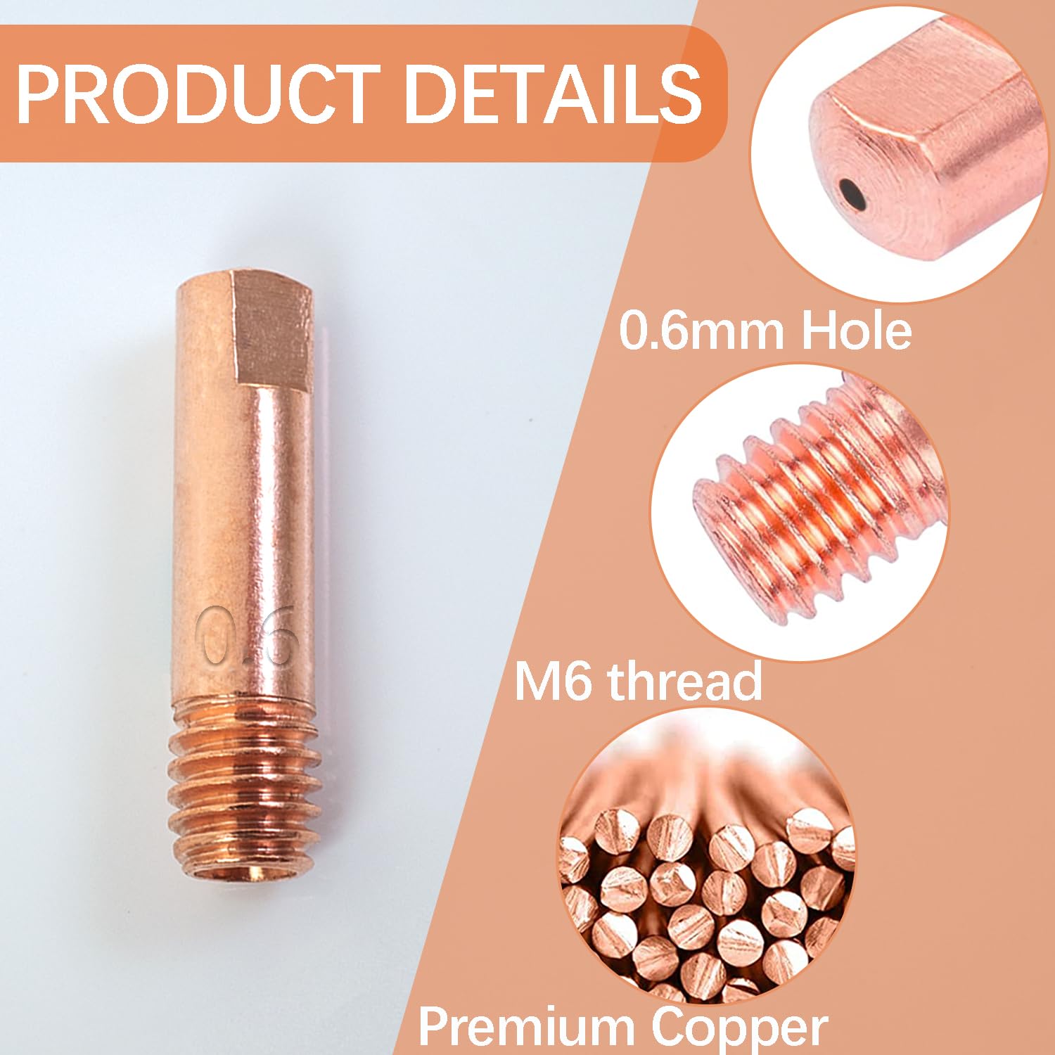 Cold War Kit 10 Ugelli Di Contatto Per Saldatura MIG/MAG - Diametri 0,8mm-1,2mm, Filettatura M6x28, Tipo 25/240 Tubo Rame 5 Mm - Foto 7