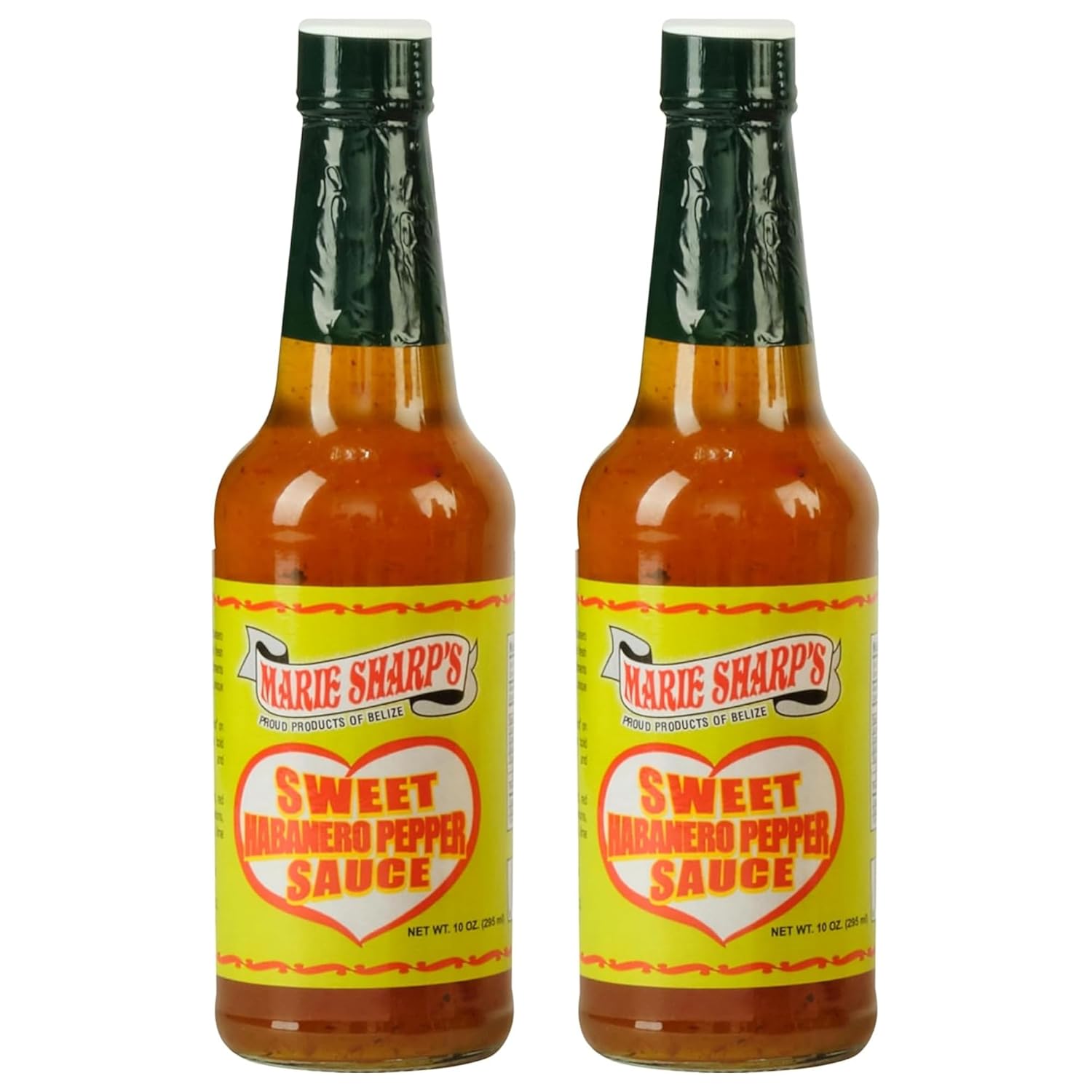 Marie Sharp’s Sweet Habanero Pepper Sauce,10 oz | Belizean Hot Sauce with Sweet & Spicy Flavor | Perfect for Glazes, Marinades & Dips | All-Natural, No Preservatives [Pack of 2]