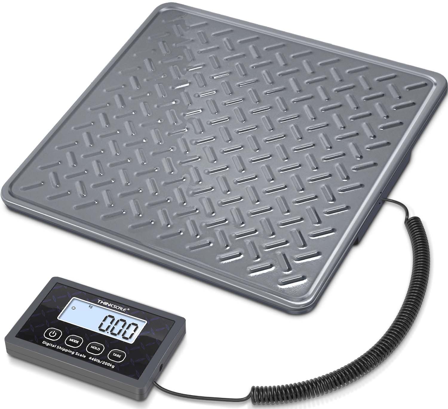THINKSCALE Bilancia Elettronica per Spedizioni, 199,6 kg/28,3 g, Digitale, Resistente, con Grande Piattaforma in Acciaio Inox Resistente