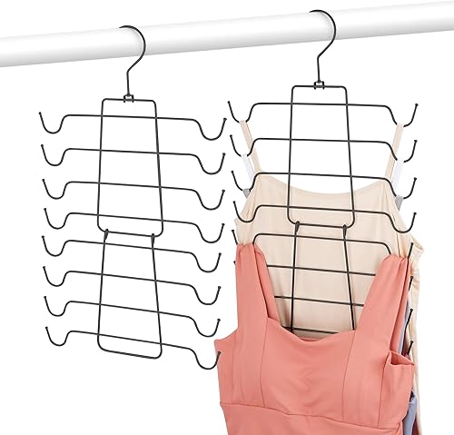 Paquete de 4 perchas para sujetadores para armario, colgador de camisetas sin mangas, soporte de metal resistente para ahorrar espacio, organizador