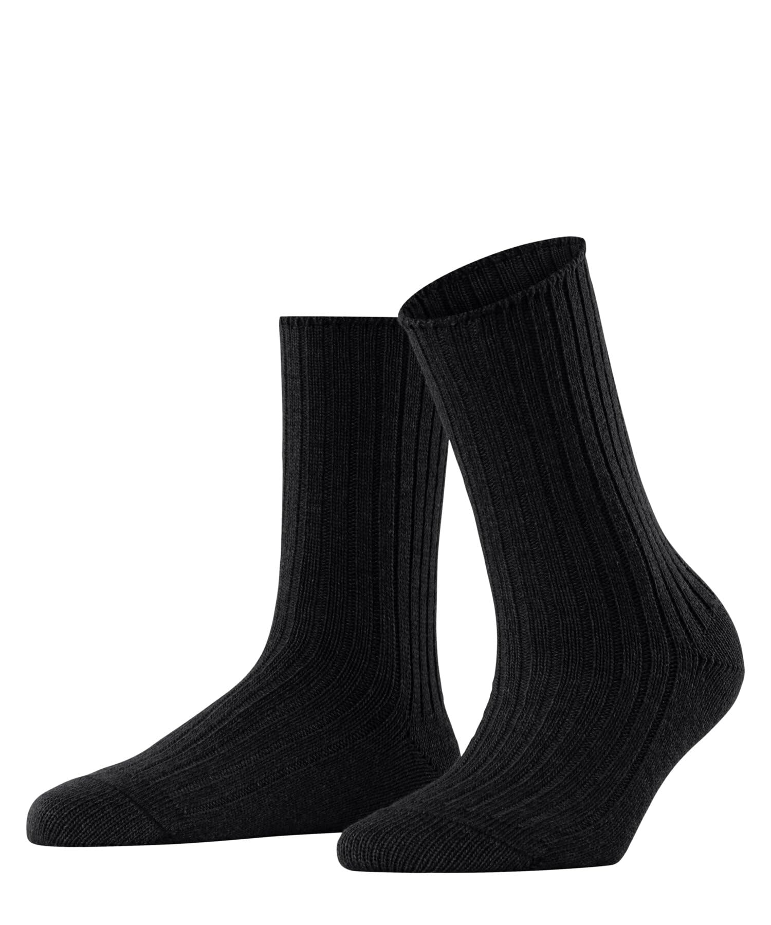 ESPRIT Women's Hygge W So Wool Cashmere Plain 1 Pair Socks, Black 3000, 5.5-8