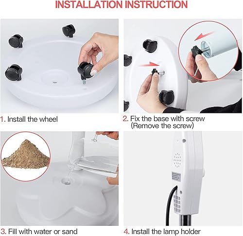 Miniatura 6 de Soporte de luz infrarroja lámpara de calor infrarrojo cercano de luz roja de 275 W con brazo flexible y control de extracción