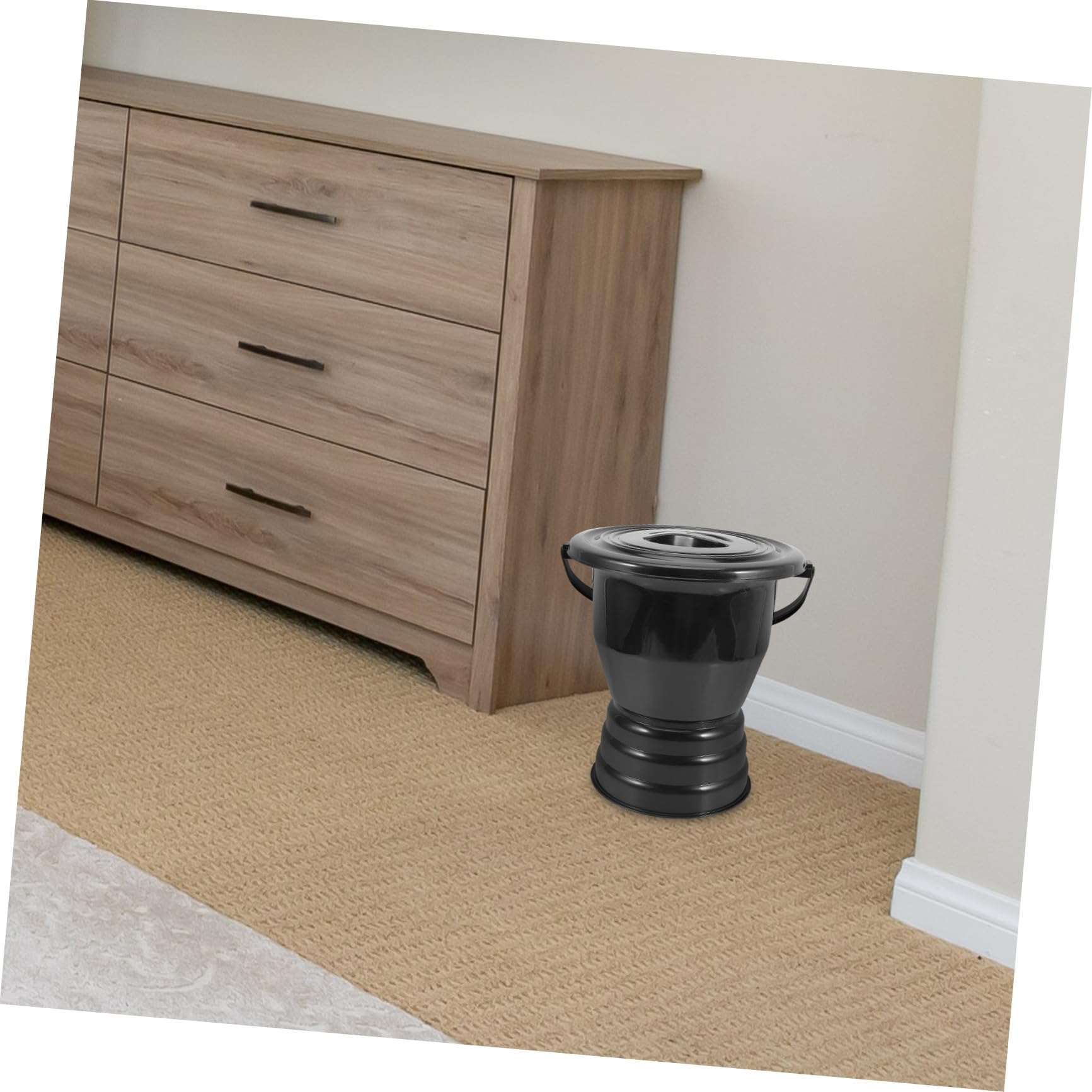 Orinatoio di Plastica Spesso con Coperchio e Manico per Bambini ed Anziani, Vasino Portatile Multifunzione Comodo e Resistente