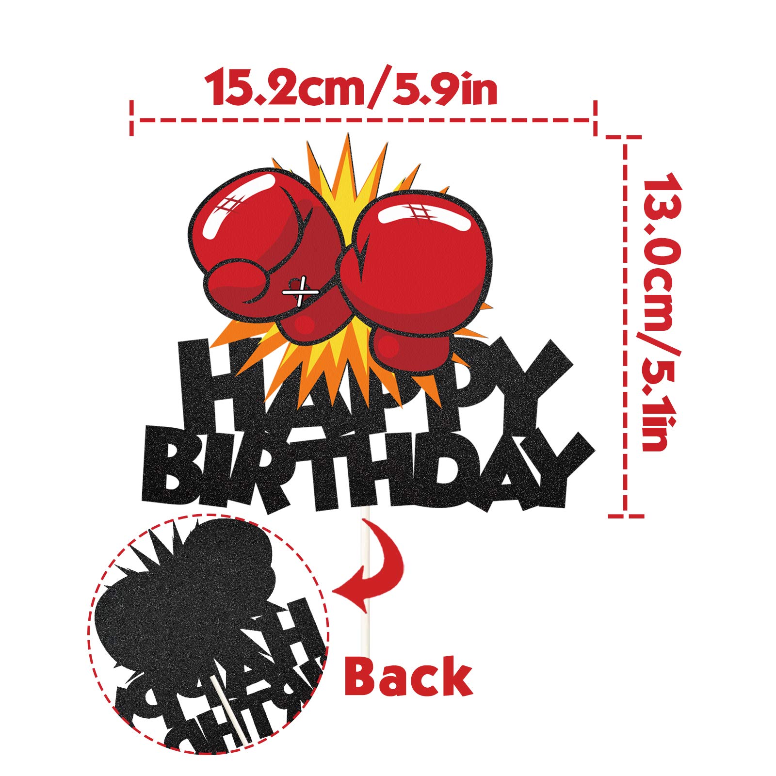 Boxing Happy Birthday Cake Topper,Sports Birthday Theme Party Cake Decor,Wrestle Themed Baby Shower Or Birthday Party Decor Supplies - View #4