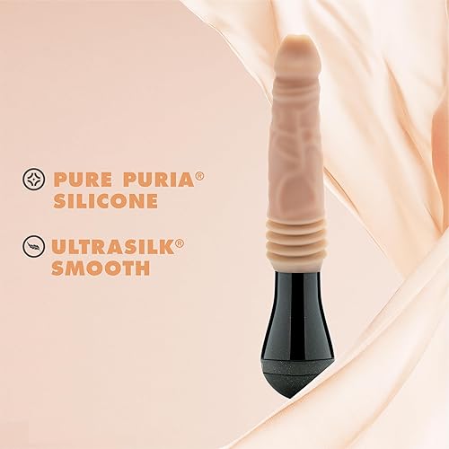 Miniatura 6 de Dr. Skin Silicone Dr. Knight - Consolador vibrador, giratorio y empujador grande de 10.5 pulgadas con 3 velocidades, tecnología SmartThrust para el