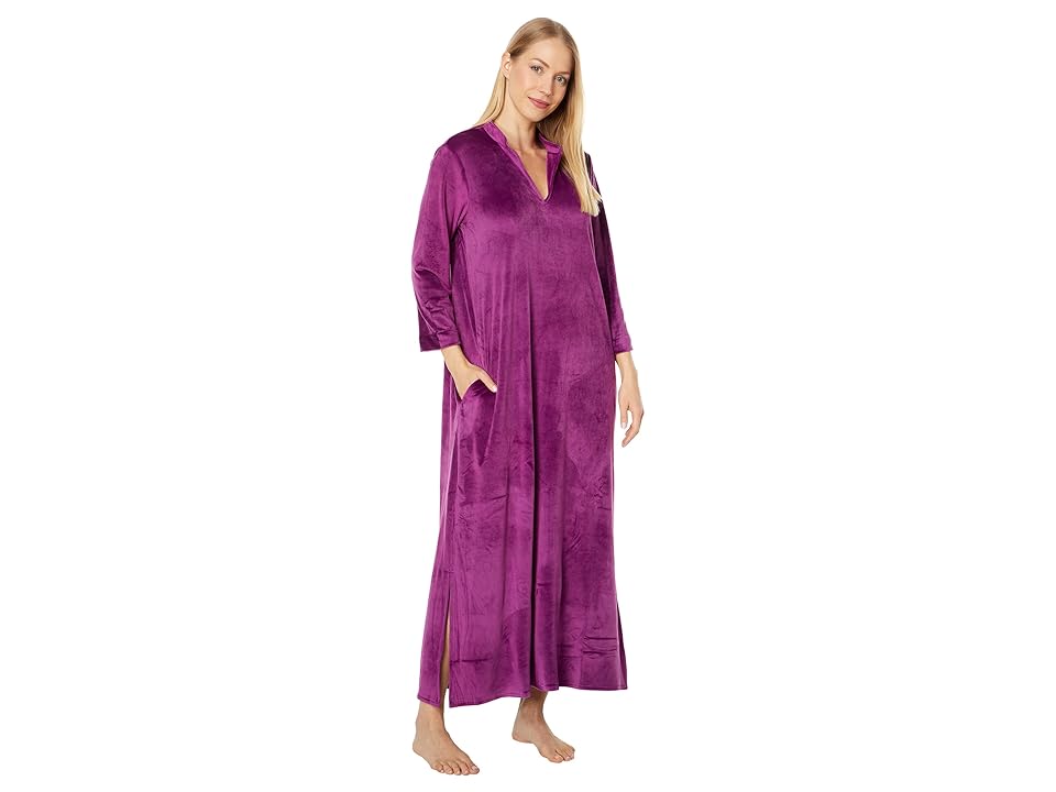 N by Natori Poly Velour Lounger (Persian Purple) Women's Pajama INTERNATIONAL SHIPPING