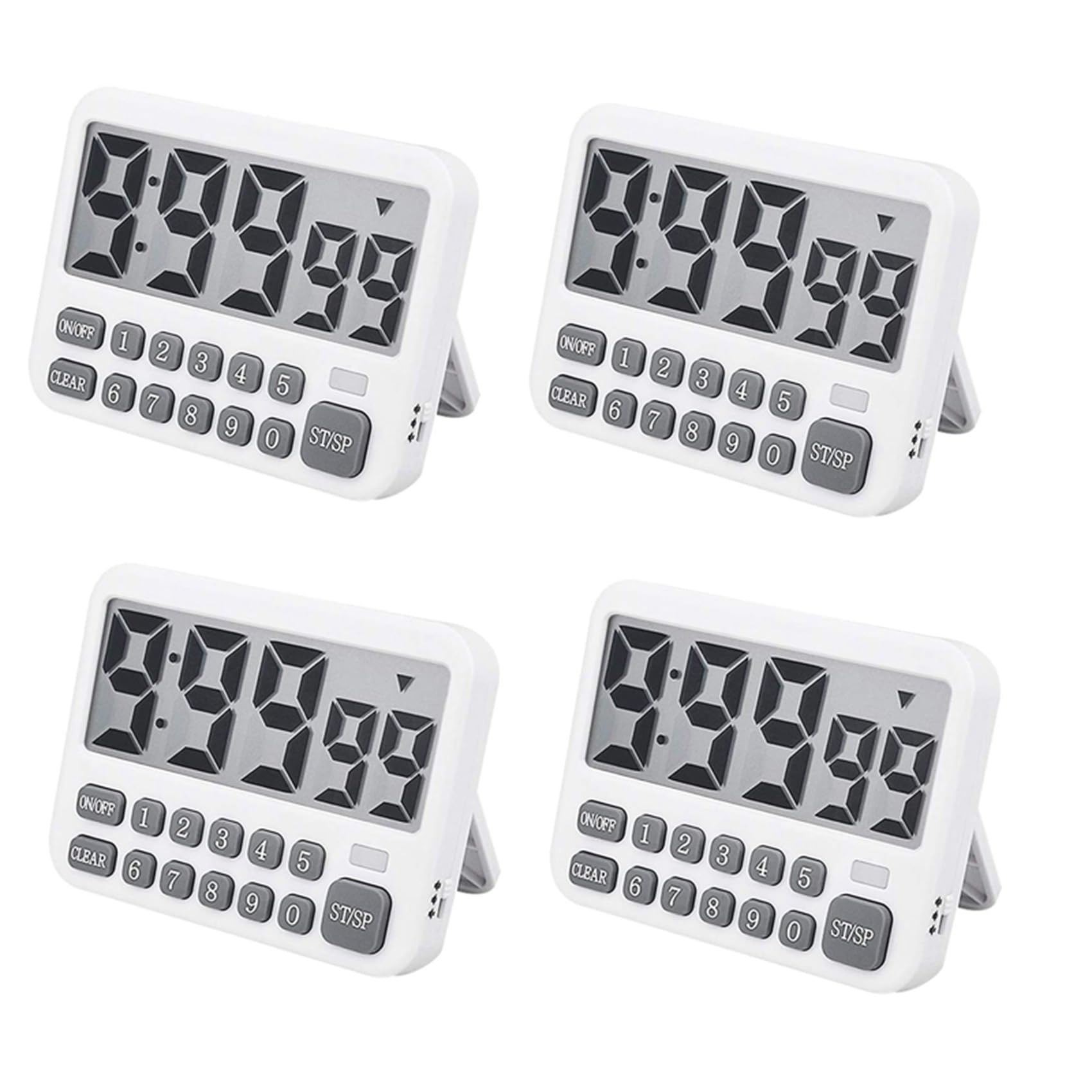 Hndhbfgrt 4X Digital Kitchen Timer, Large Display Cooking Timer Cycle Count Up/Down Timer with Digits Directly Input, Loud Alarm
