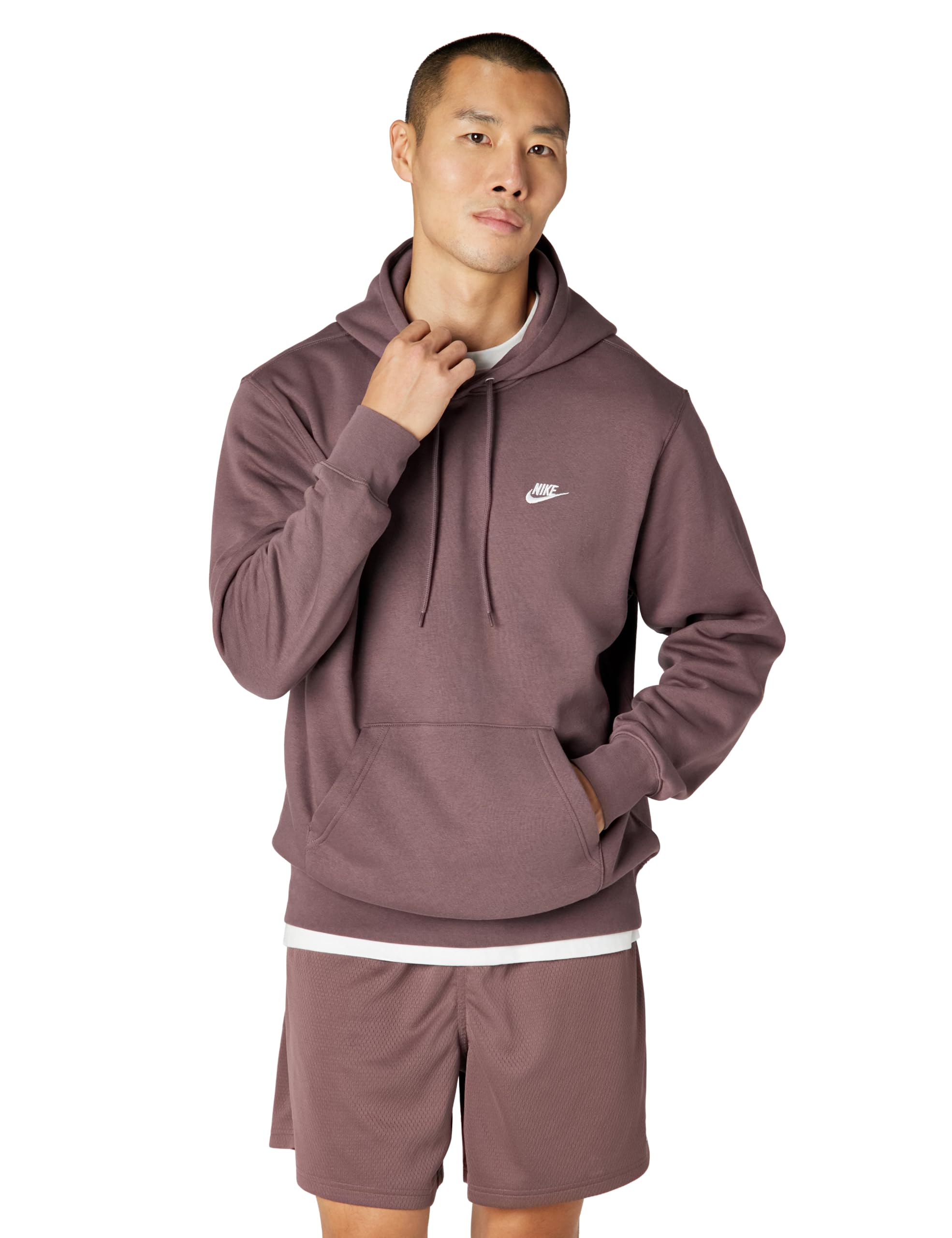 Nike Men's Club Pullover Fleece Hoodie Medium Tattoo/Tattoo/White