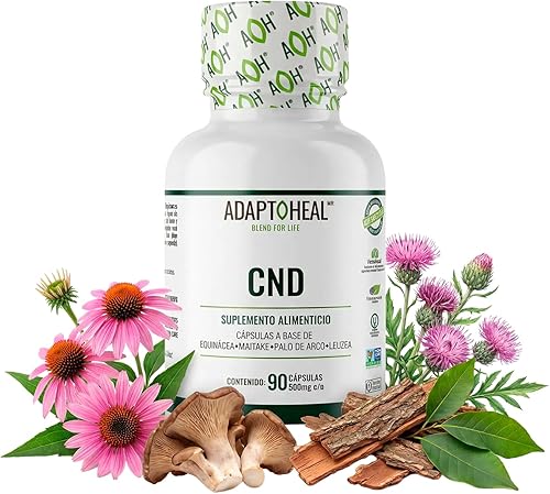 ADAPTOHEAL Cápsulas de Extracto de Equinácea y Palo de arco, Leuzea, Yerbamate y Zarzaparrilla - Ayuda a Reforzar el Sistema Inmunológico - sin