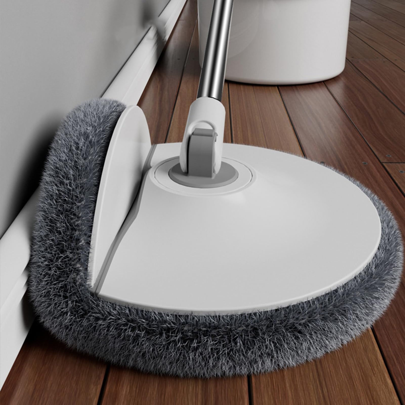 Cubo de fregona con escurridor, fregona de Limpieza de Suelos con escurridor, Suministros de Limpieza de baño con 6 Almohadillas de Microfibra reemplazables para Pelo de Mascotas