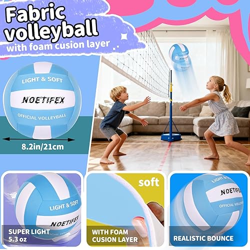 Miniatura 5 de Soft Volleyball-Super Soft Fabric Light Volleyball for Indoor Practice Safe and Quiet Kids Youth Beginners House Yard Training Practice