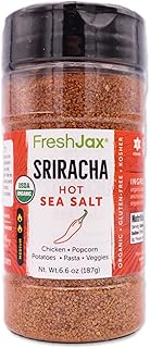FreshJax Premium Gourmet Spices and Seasonings, (Organic Sriracha: Hot Sea Salt) Large 6.6 oz