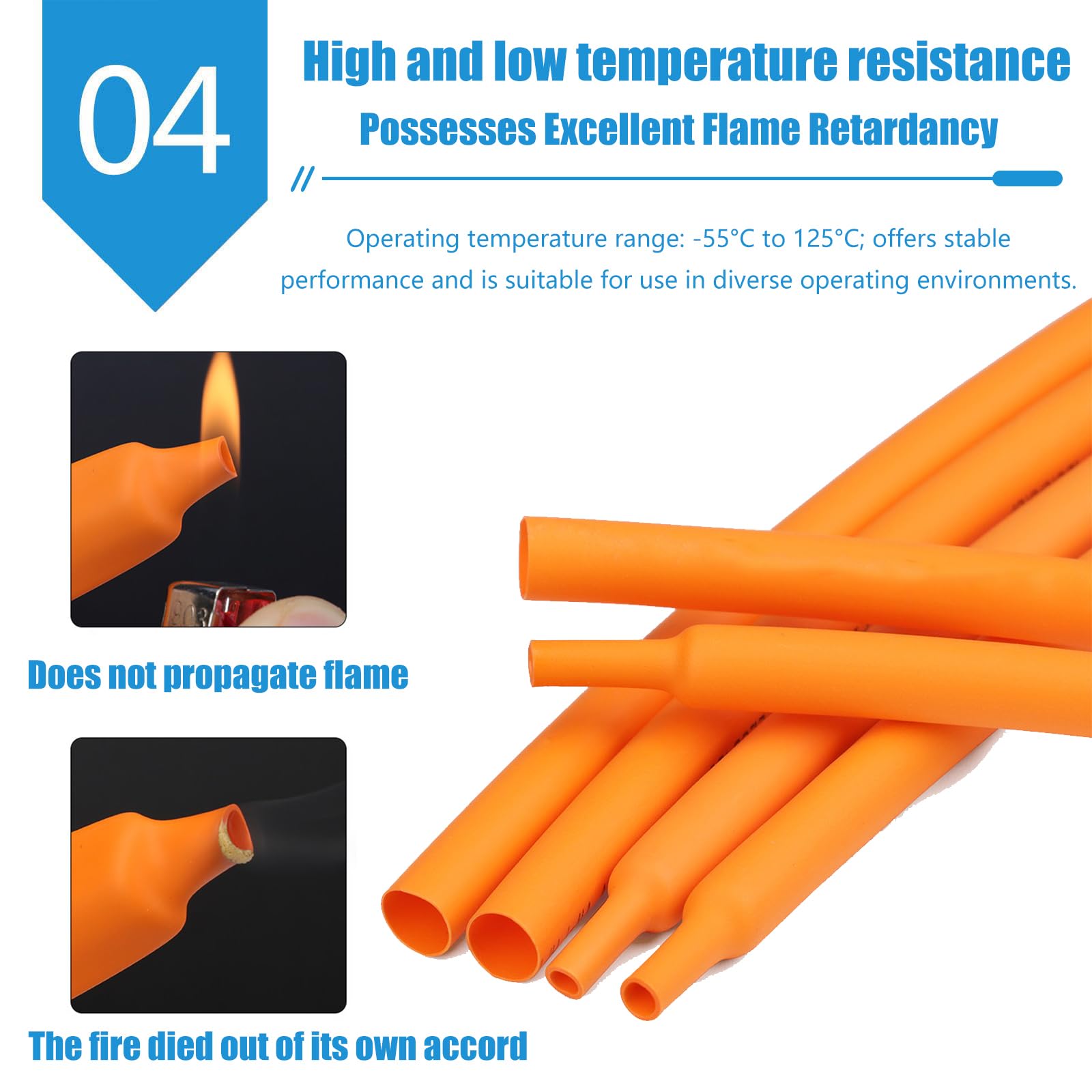 Gaine thermorétractable 1 mètre PE orange 2:1 pour 20 mm