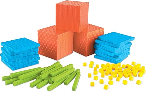 Miniatura 4 de Learning Resources Brights Base Ten - Juego de aula para 20 a 25 estudiantes, 823 piezas, a partir de 6 años y cubos MathLink, juego de 100 cubos, a