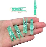 Vista 37 de BronaGrand 100pcs Mini Clear Plastic Utility Paper Clip, Clothespins Clip, Clothes Line Clips,Photo Clips
