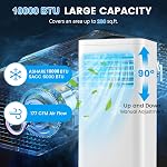 DORTALA portatif Air Conditionneur 10000 BTU, 3-in-1 Personnel AC Unité de refroidissement avec déshumidificateur, 24H Chronomètre, télécommande, kit de fenêtres & Roues, debout AC pour Chambre, Dorm, Cool jusqu'à 280 Unité monétaire