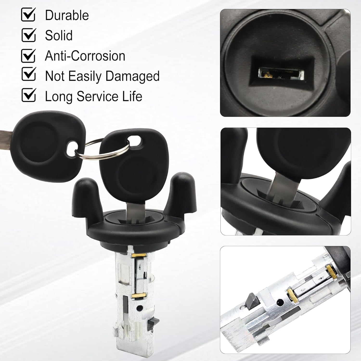 Ignition Switch Lock Cylinder and Pair Front Door Lock Cylinder with Keys Compatible with Chevy GMC Tahoe Yukon Silverado Suburban Sierra 1500 2500 1999-2000 Replace 704600 702912 598007