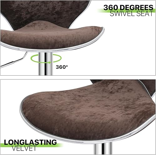 Miniatura 63 de Magshion Juego de 4 taburetes de bar giratorios ajustables de piel sintética para mostrador de comedor Negro -,Marrón,Canela/Escapada