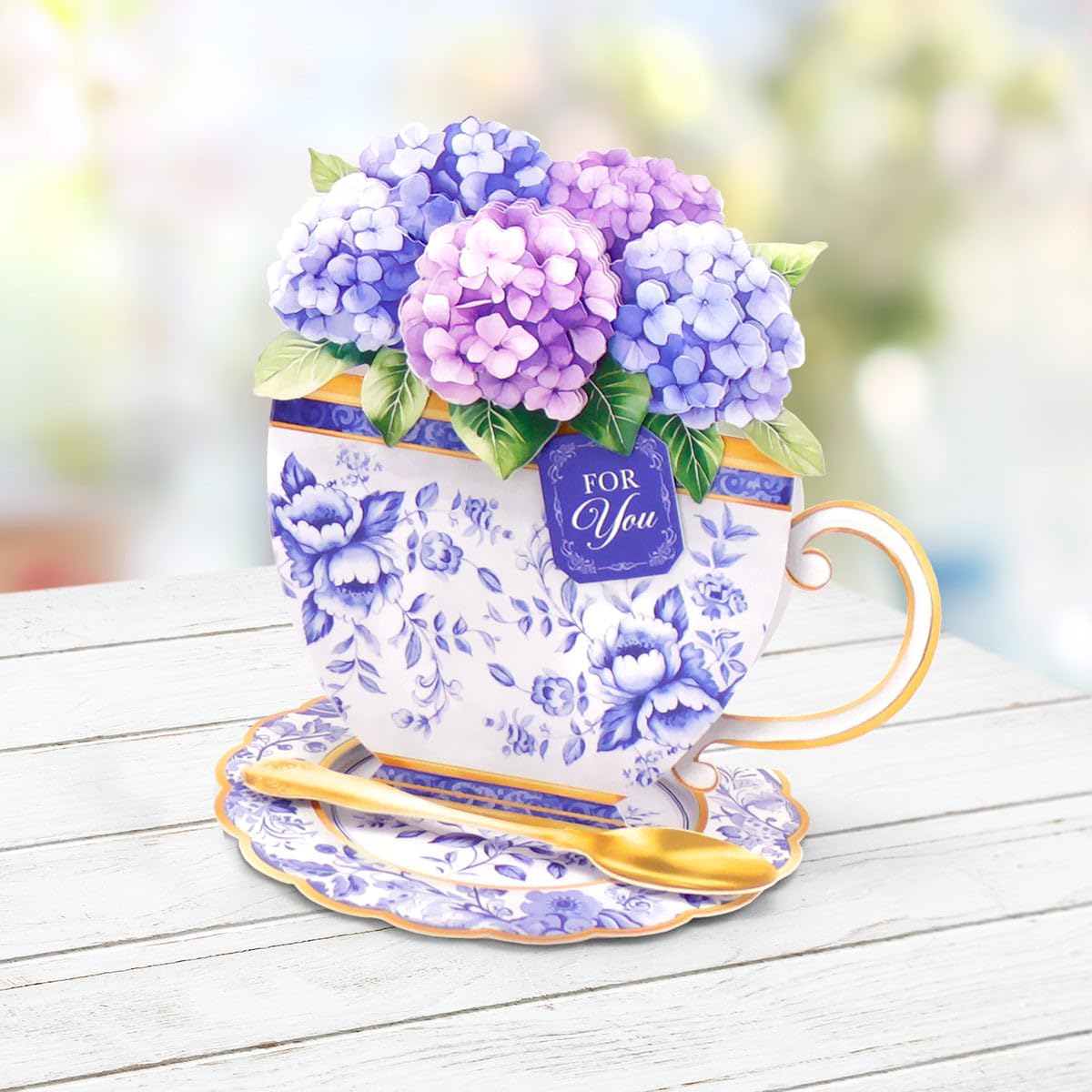 Katy Sue Teacup Bouquet Card Making Kit – Make 8 Freestanding Floral Teacup Easel Cards. Contains Shaped Cards, Die-Cut Decoupage, Adhesive Foam Pads, Envelopes & Instructions for Card Making Supplies