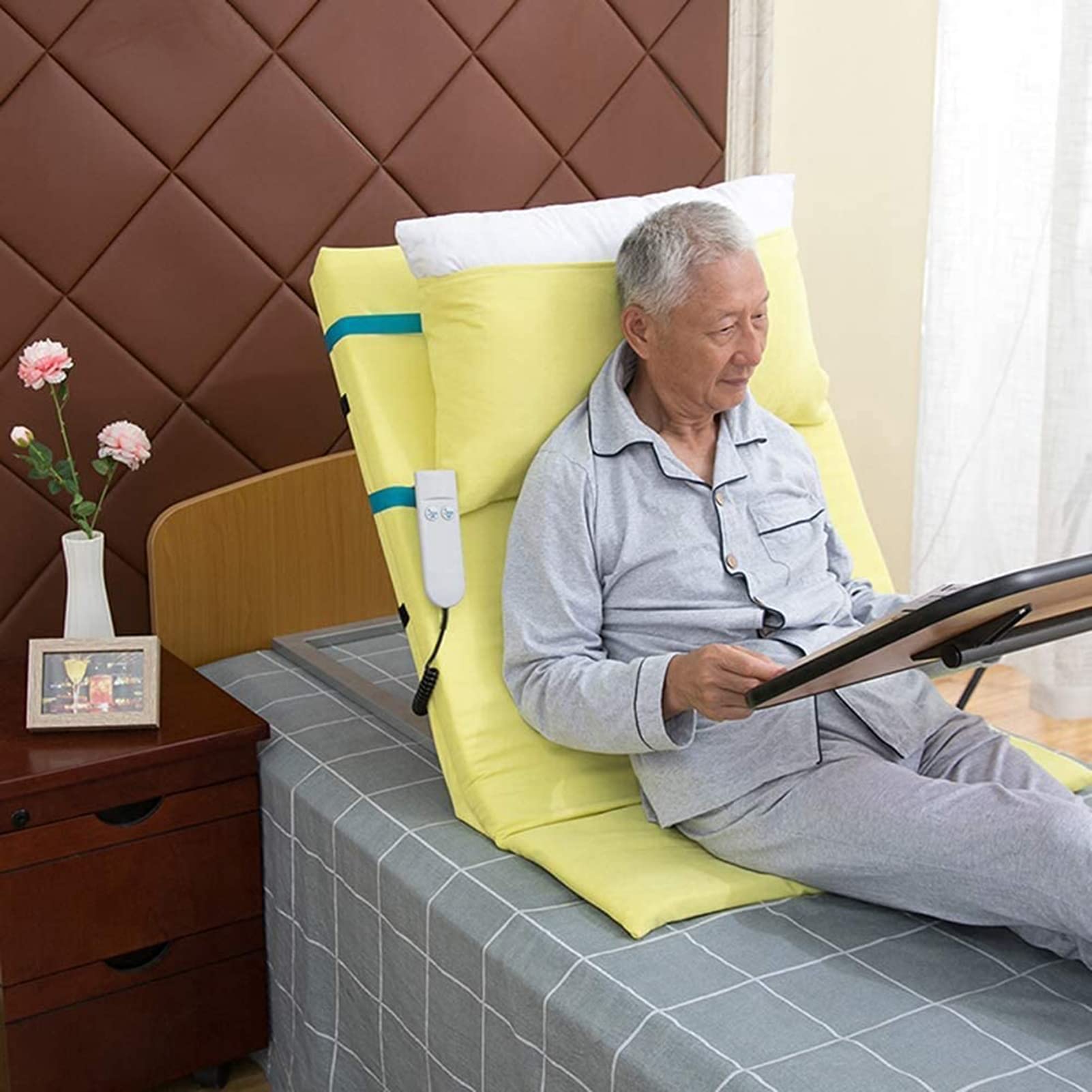 Supporto elettrico regolabile per lo schienale del letto per anziani, seduti a letto, per alleviare il dolore alla schiena, per l'assistenza domiciliare