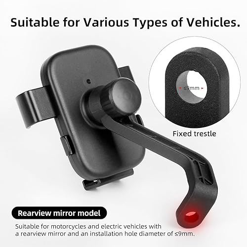 Miniatura 3 de Soporte universal para teléfono de motocicleta para espejo retrovisor, soporte universal de teléfono para manillar de motocicleta 1S, liberación
