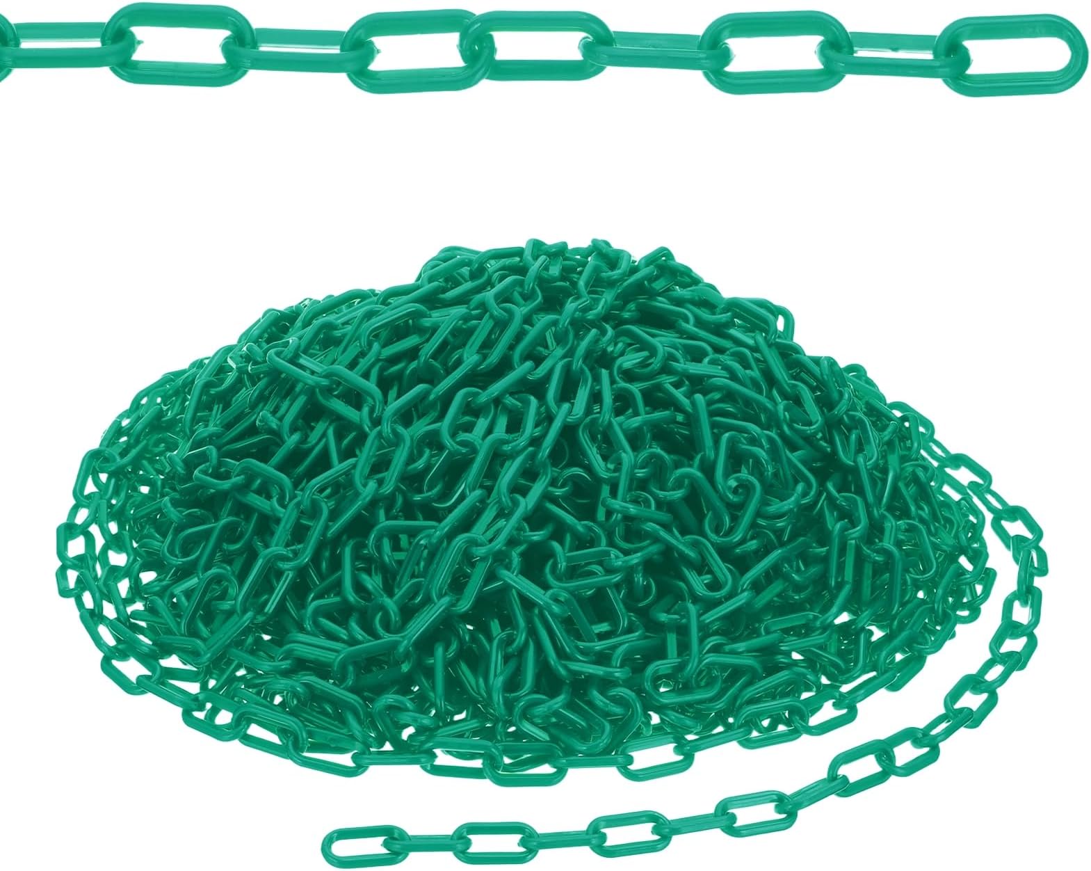 PATIKIL 164ft Plastic Chain Safety Barrier, Safety Chain Links Crowd Control Barrier for Fence Gate Garden Construction Driveway Elevator Parking Lot Queue Line, Green