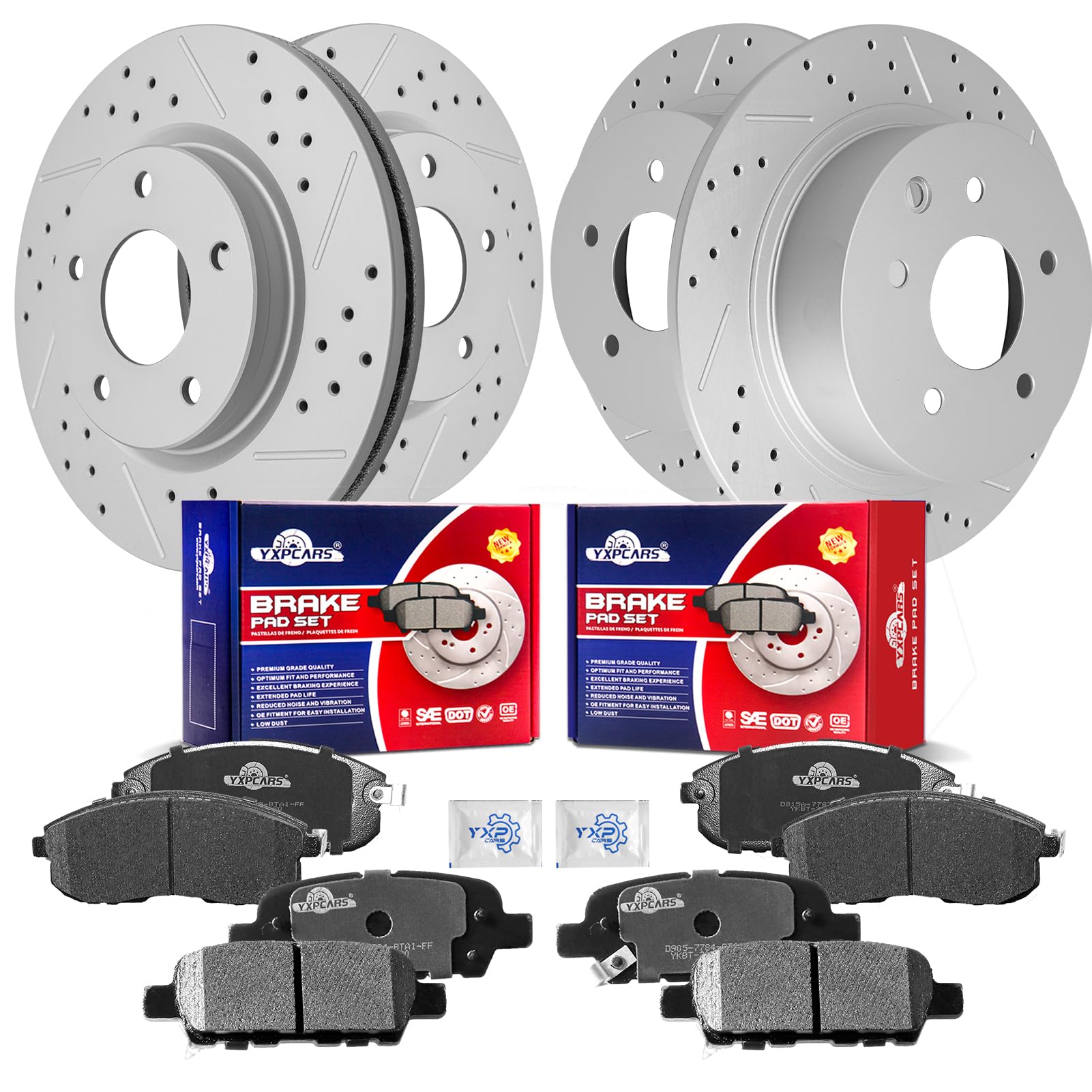 Photo 1 of *** MISSING ONE BRAKE PAD**YXPCARS Front & Rear Disc Brake Kit for Nissan Sentra 2013-2019
