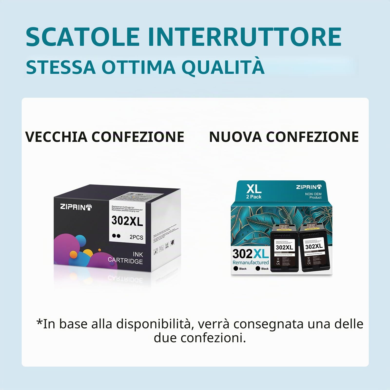 ZIPRINT 302 302 XL nero cartucce compatibili con cartucce HP 302 per HP Envy 4525 4520 4522 4527 DeskJet 3630 3636 3638 1110 2130 3633 OfficeJet 3831 3830 3833 5220 5230(2-Pack Nero)