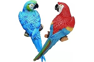 2Pcs Parrot Decor Statues