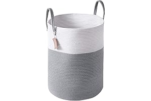 YOUDENOVA 58L Braided Rope Laundry Hamper for Bedroom, Laundry Room Storage