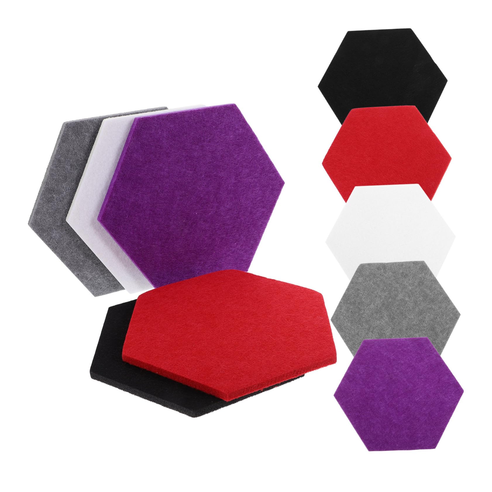 Tuiles hexagonales en feutre x10 pour tableau d'affichage mural autocollant
