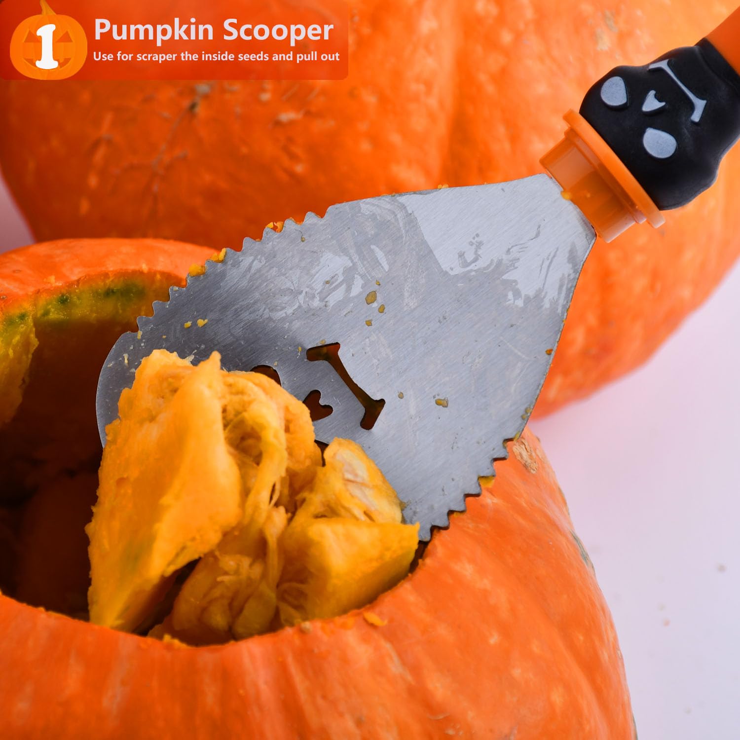 Wholesale Bulk 3-Piece Pumpkin Carving Kit Tools Halloween,Professional Heavy Duty Carving Set, Stainless Steel Tools Carving Knife for Halloween Decoration Jack-O-Lanterns, Gift for Halloween — Amazon image 6
