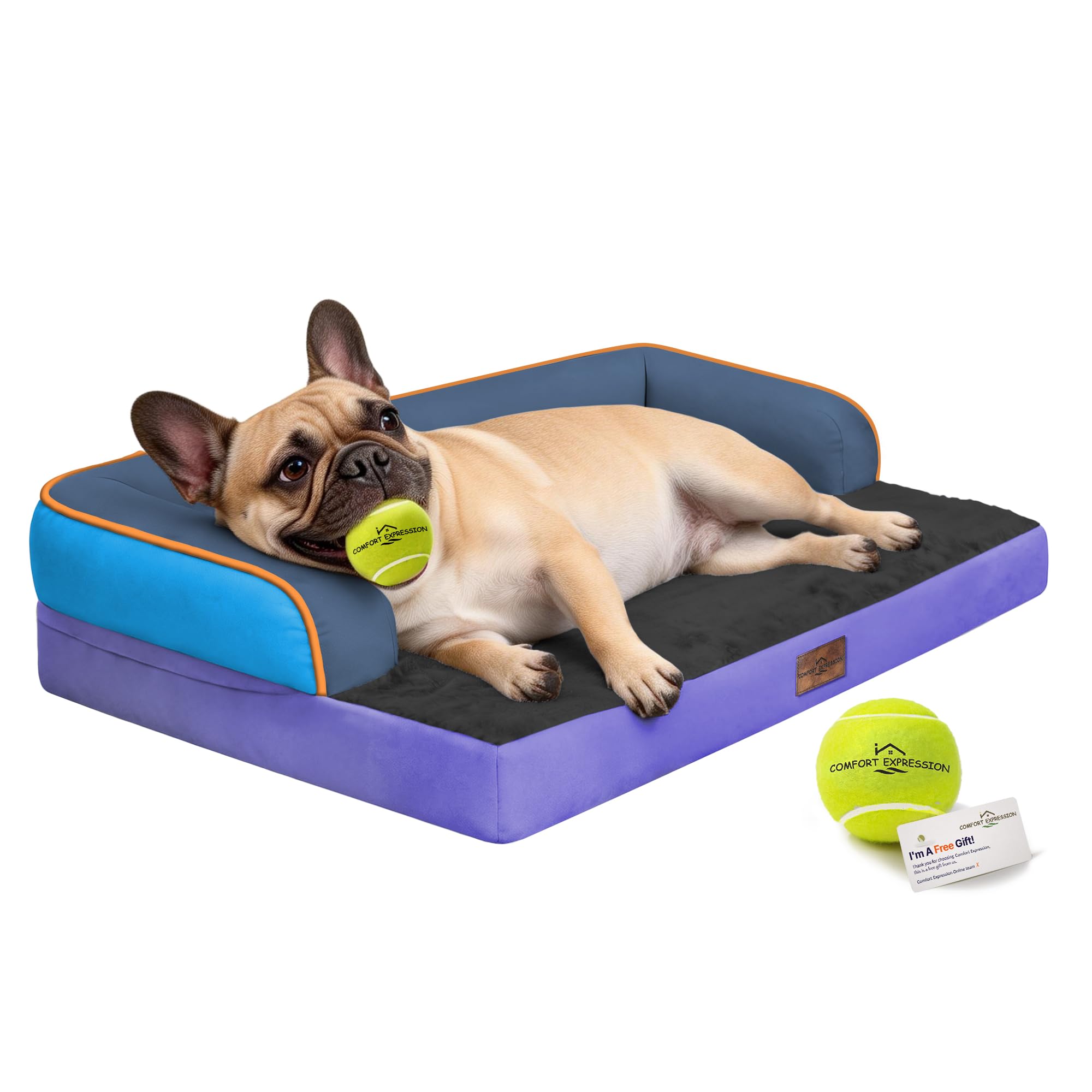 Comfort Expression Washable Dog Bed with Bolster for Medium to Large Dogs — image 1