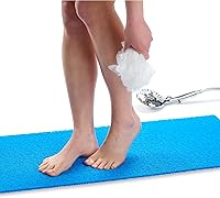 Vista 38 de ENKOSI Alfombra antideslizante para ducha y baño Loofah - Comodidad acolchada suave - Sin ventosas para bañeras lisas o texturizadas - Drenaje