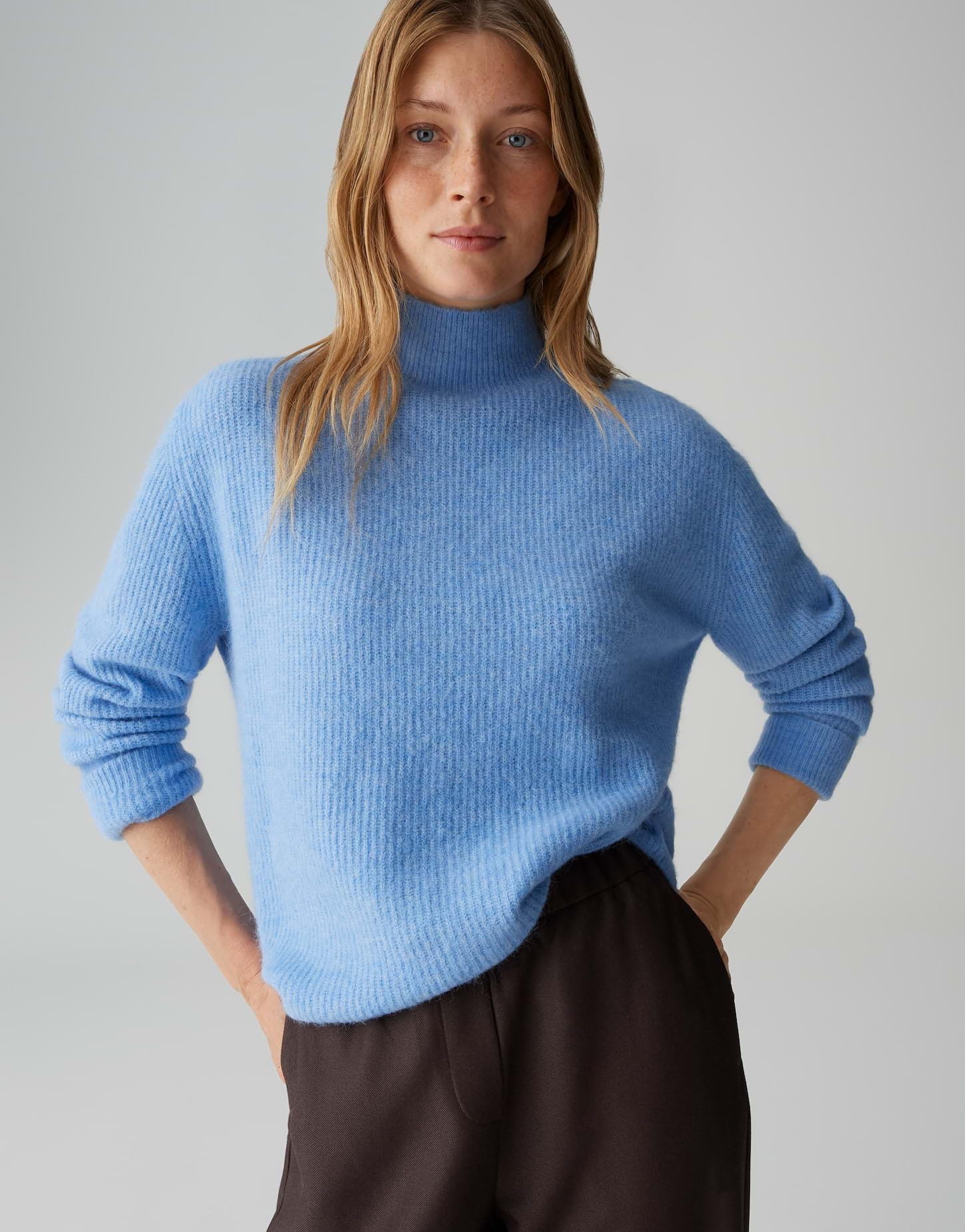 OPUS Damen Pullover | PARF Regular Strickpullover im Alpaka Wollmix