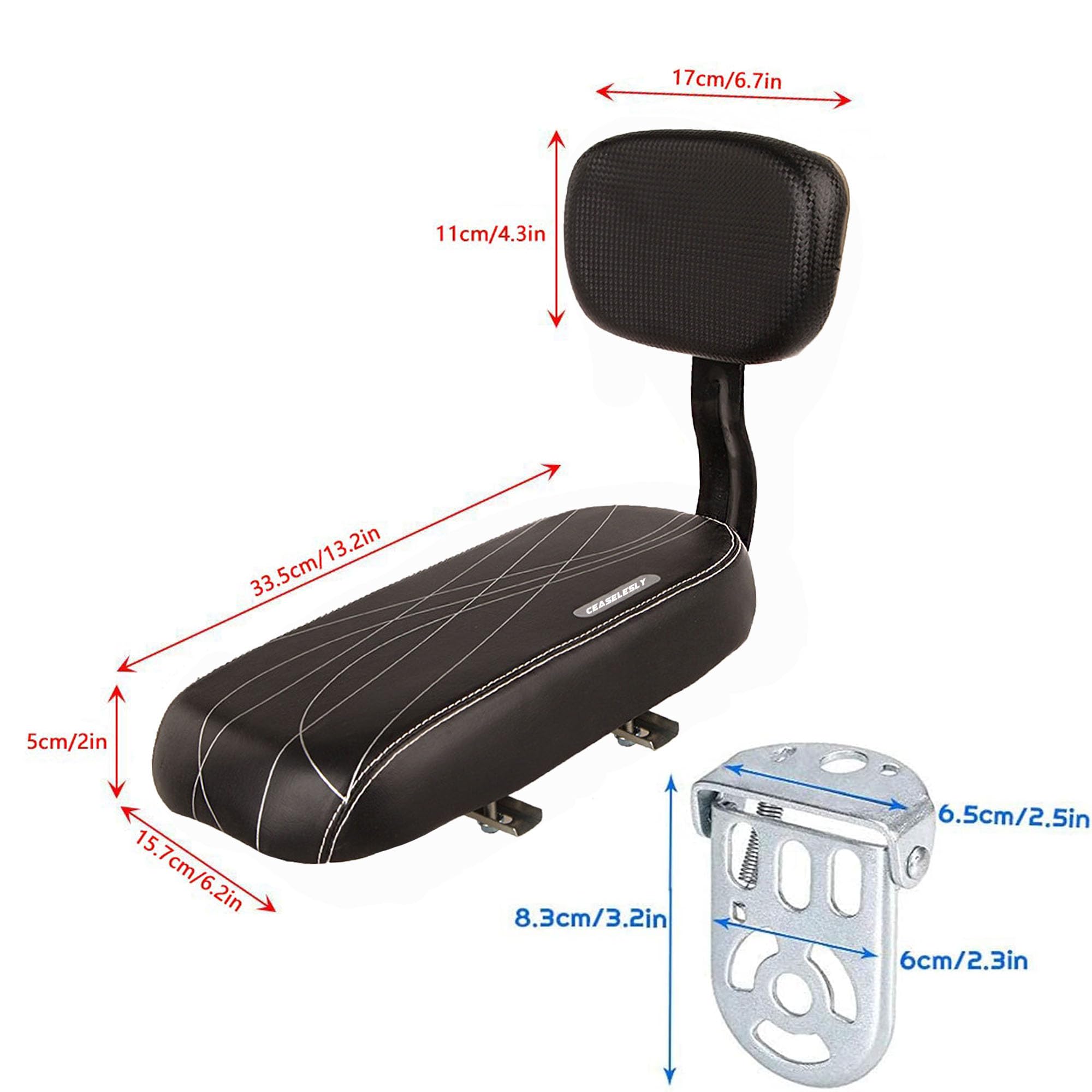 Fahrradrücksitz+Klappbare Fahrrad Fußstütze,Fahrrad-Rücksitzkissen,PU Leder Kinder Fahrrad Hinten Sitz Kissen,für Kinder,Freunde,Lederbezug,für Befestigung am Gepäckträger
