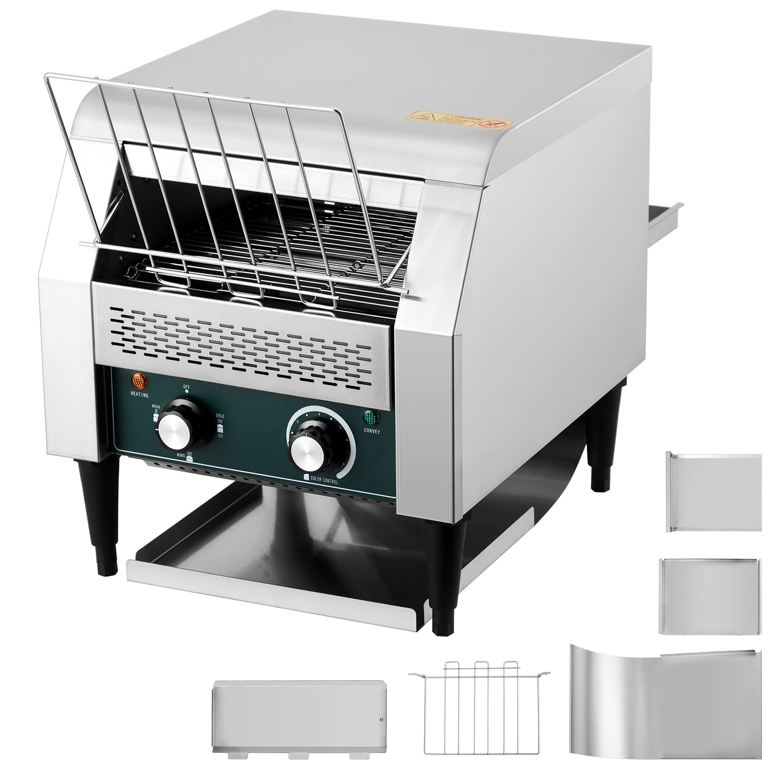 Photo 1 of Commercial Toaster Conveyor, 300 Slices/H, 1800W, 7 Temperature Settings,With Timer, Commercial Toasters for Restaurant/Home, for Bun Bagel Bread