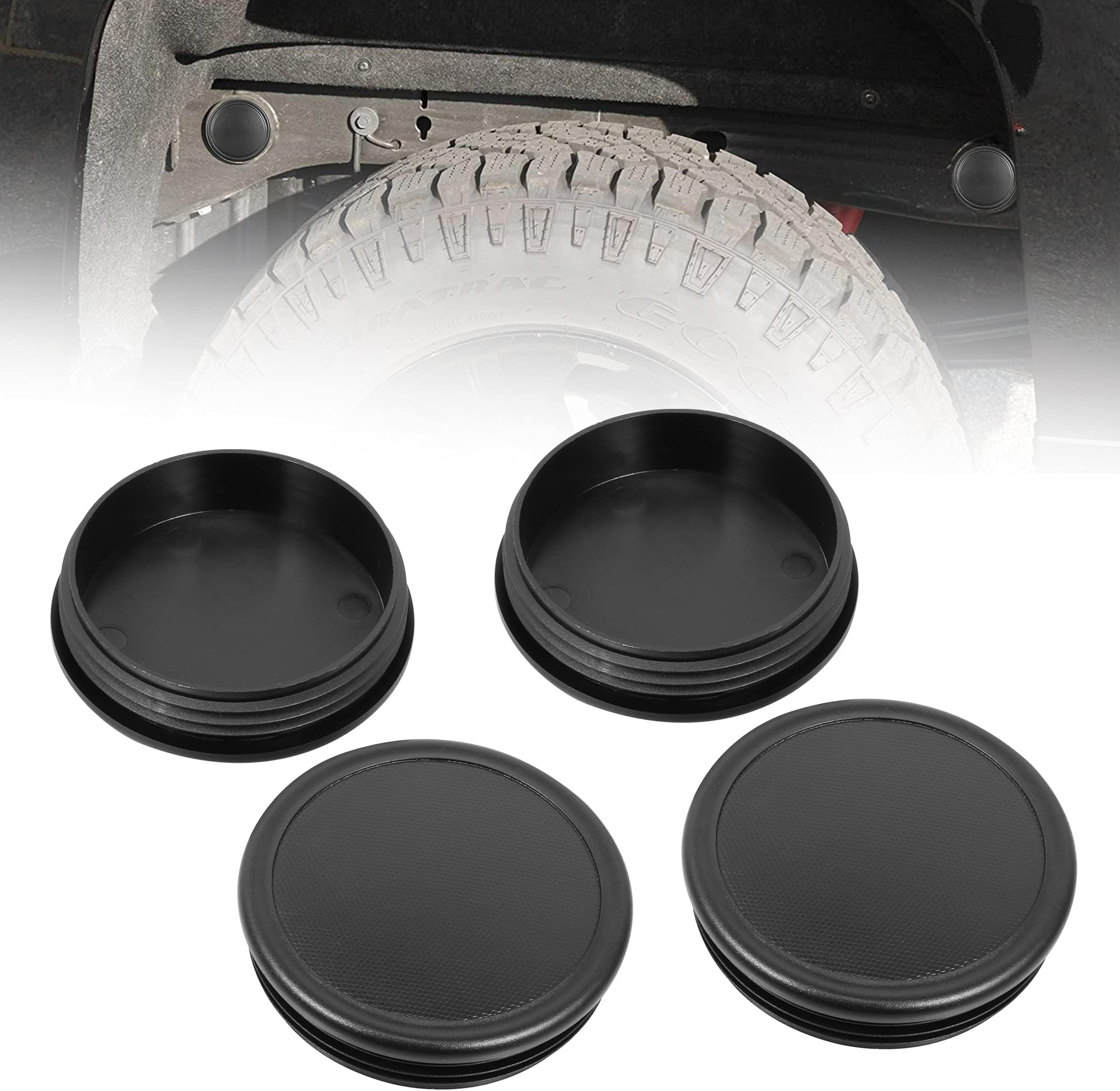 RDBS 4PCS Plug Kit for 2500HD Rear Wheel Well and Cab Frame Holes Cap Fits 2001-2019 GMC Sierra and Chevy Silverado 2500 Truck Accessories