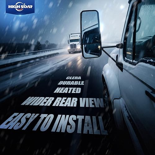 Vista 14 de High Soar Espejo inferior calefactado para Kenworth T600 T660 T800, repuesto de cristal de espejo pequeño con función de descongelación para Espejo