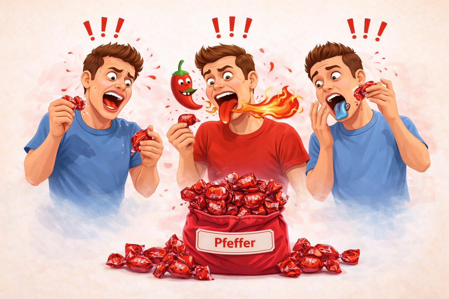 Scherzbonbons 1 KG Großpackung (ca. 300 Stk.) | Wähle deine Sorte: Senf, Pfeffer oder Zungenfärber | Lustige Süßigkeiten | Party Gag, Scherzartikel für Halloween & JGA (Senf)