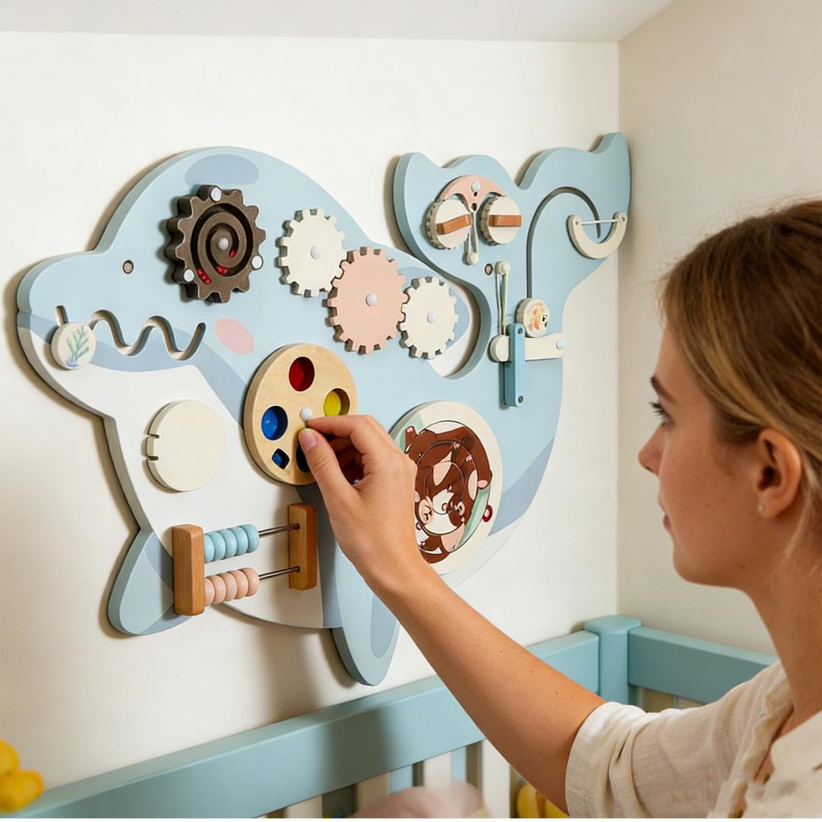 Aktivitätstafel zur Wandmontage, feinmotorisches Spielzeug – Sensorische Holzschilder | für Mädchen Kindergarten Kindergarten Klassenzimmer Spielzimmer