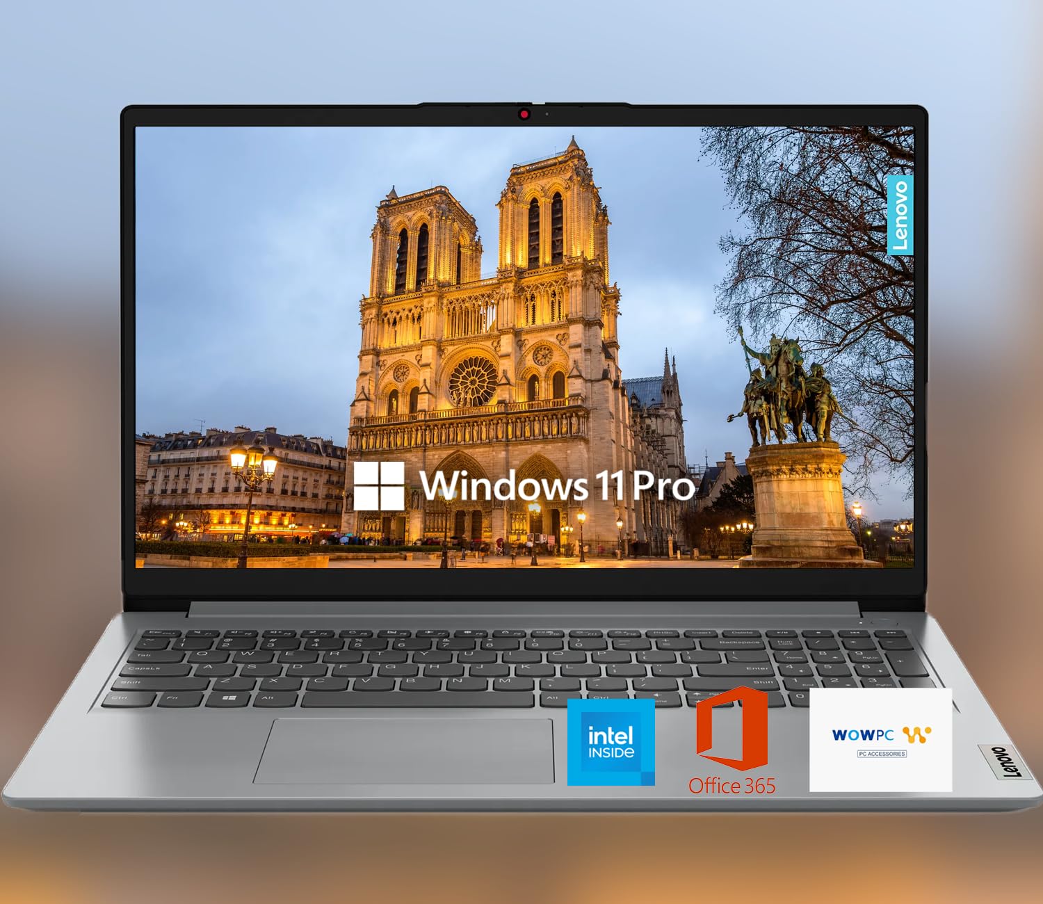 15.6" HD IdeaPad Anti-Glare Screen w/ 1 Year Microsoft 365, 384GB SSD, 20GB RAM, Windows 11 Pro, WiFi 6, HDMI, USB-C, Intel Processor, SD Card Reader, Up to 9.5 Hours Battery Life, w/WOWPC USB