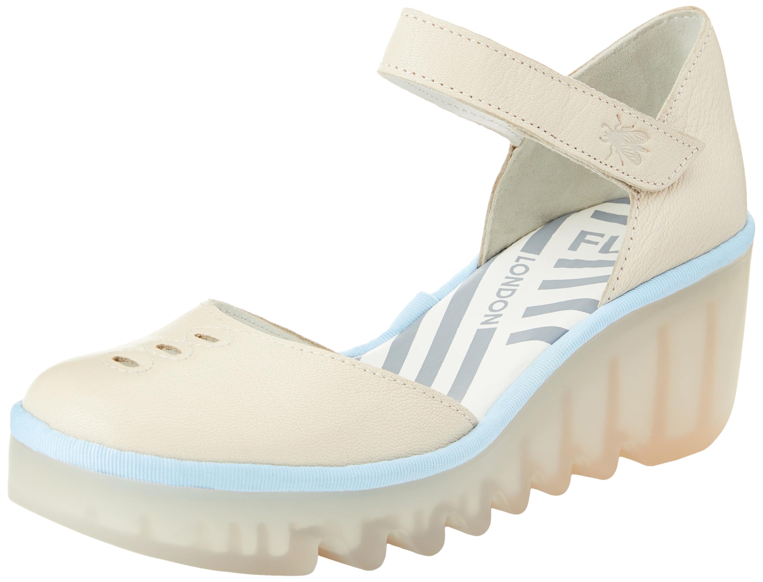 Fly London Women's Wedges Sandal, Offwhite, 9.5