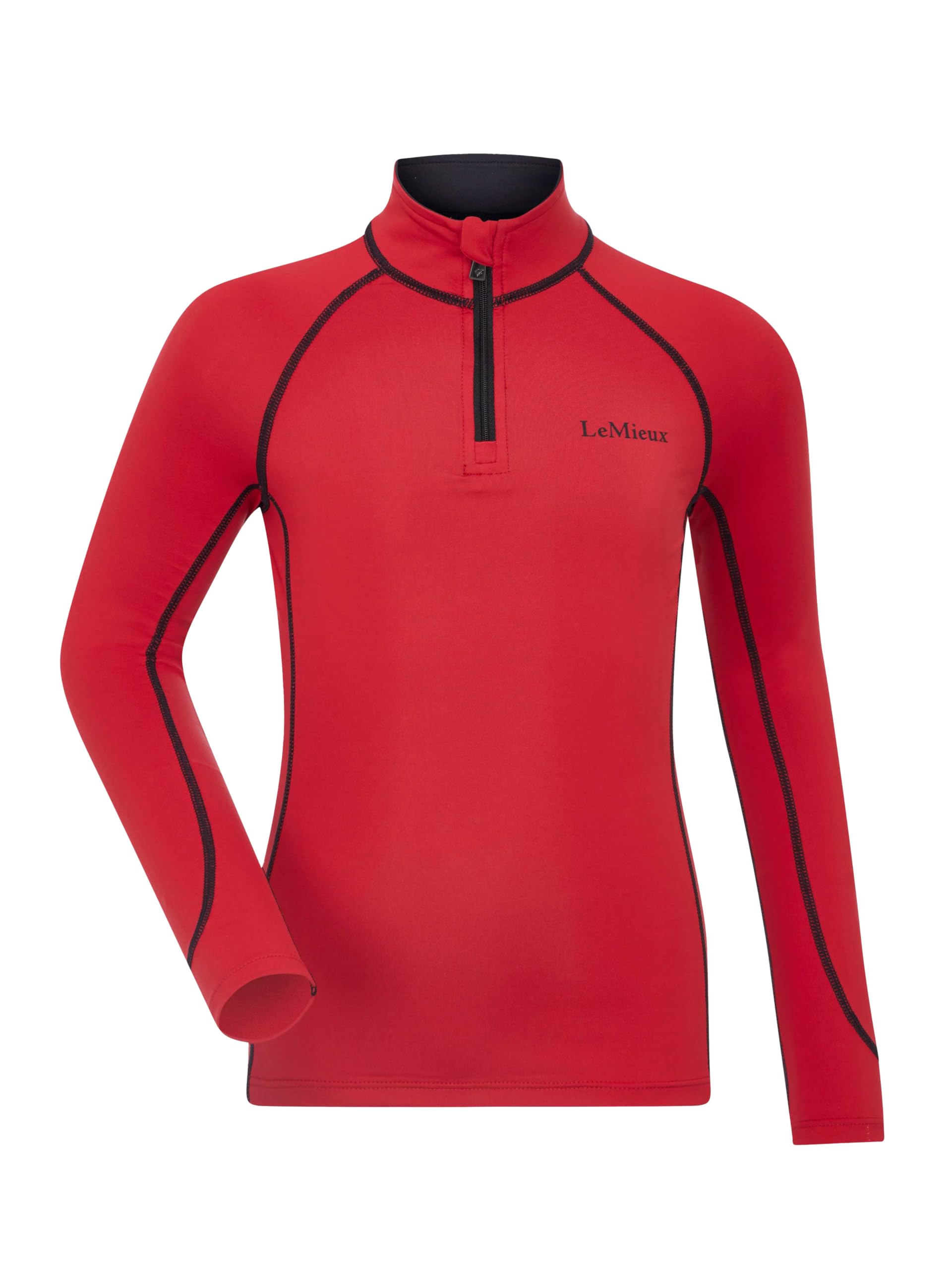 LeMieux Mini Classique Base Layer - Childrens Equestrian Horse Riding Long Sleeve Top - Chilli Red - 9-10years